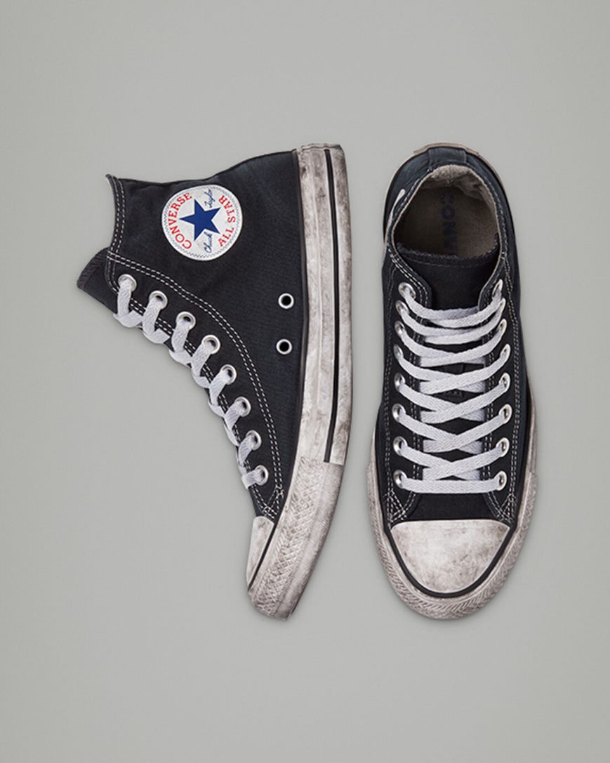 Pánské Boty Vysoké Converse Chuck Taylor All Star Platene Smoke Černé Bílé | CZ DYWZ36